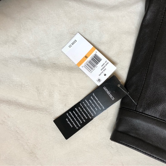 Men’s Michael Kors Leather Jacket Size Small Color Espresso - Picture 7 of 7